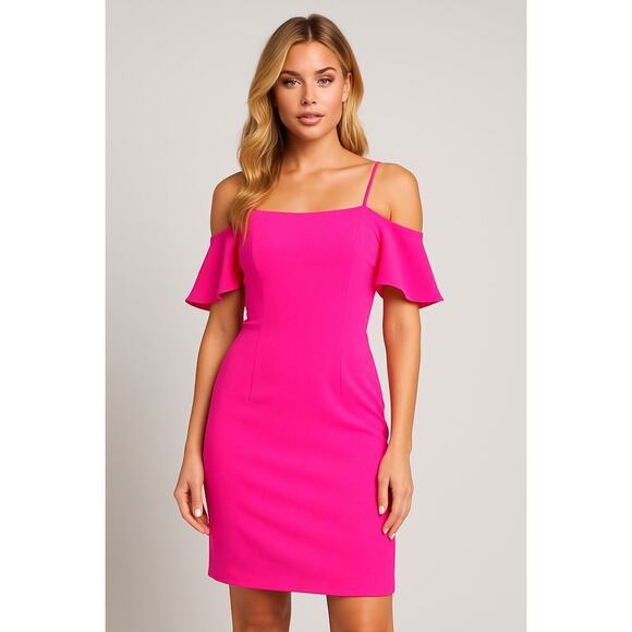 Gianni Bini Dresses & Skirts - Gianni Bini Hot Pink Off Shoulder Bodycon Dress | Size 0